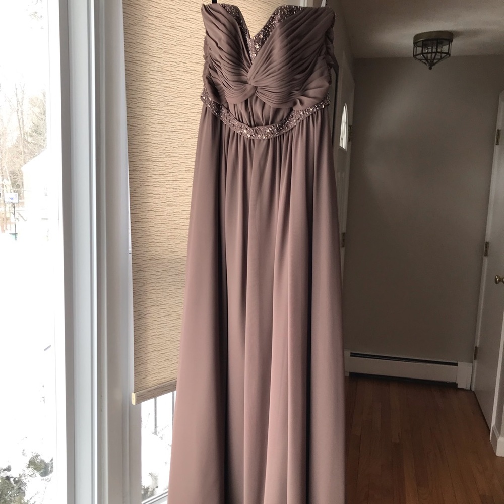 Alfred Angelo mocha bridesmaid dress